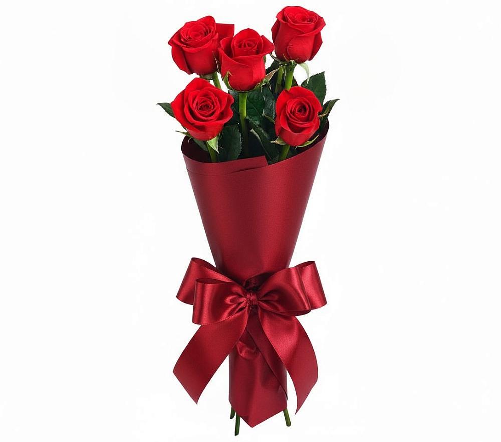 Букет 5 Красных роз Эдлесс Лав в Золотаревке Ставропольского края