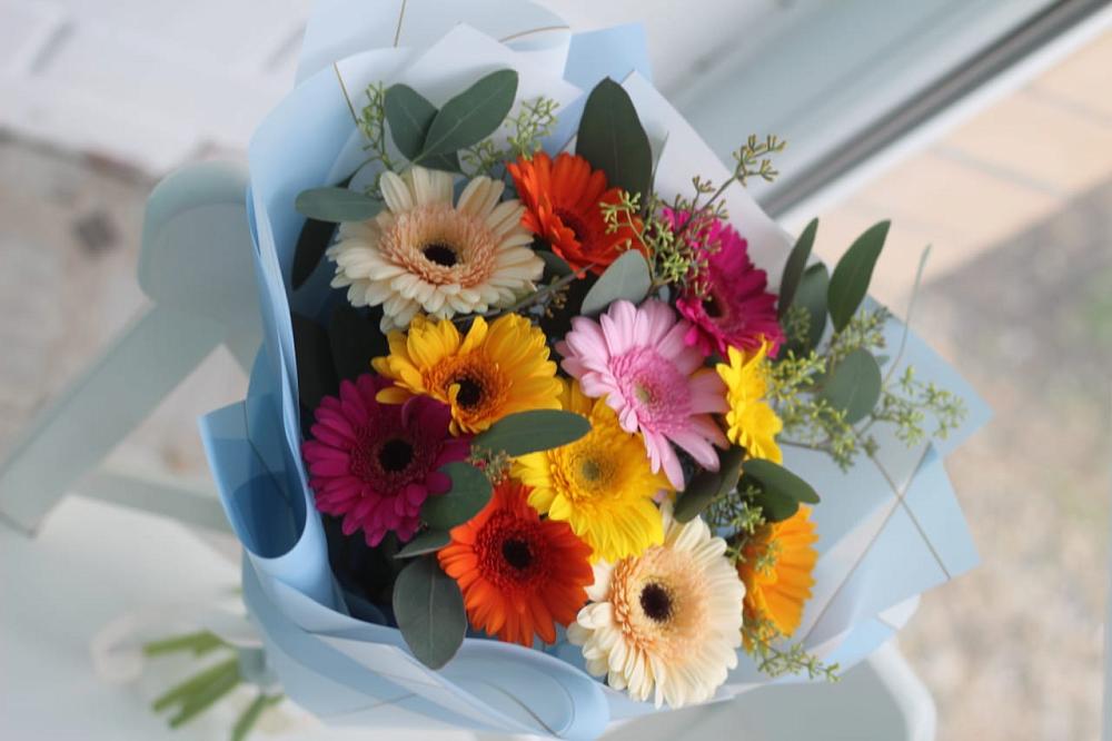 Букет цветов из: Герберы в Золотаревке Ставропольского края