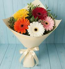 Букет цветов из:  Герберы в Золотаревке Ставропольского края