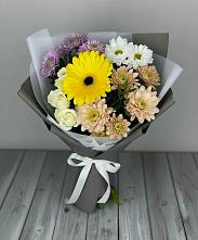 Букет цветов из:  Розы, Герберы и Хризантемы #REPLACE_PRED# Золотаревке Ставропольского края