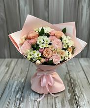Букет цветов из:  Гвоздики, Розы и Хризантемы в Золотаревке Ставропольского края