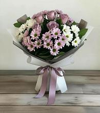 Букет цветов из:  Хризантемы и Розы в Золотаревке Ставропольского края
