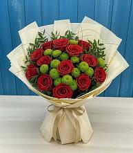 Букет цветов из:  Розы и Хризантемы #REPLACE_PRED# Золотаревке Ставропольского края