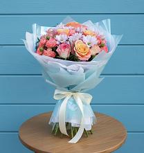 Букет цветов из:  Хризантемы и Розы в Золотаревке Ставропольского края