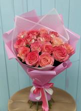 Букет 15 Розовых роз Равель в Золотаревке Ставропольского края