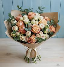 Букет цветов из:  Альстромерии и Розы #REPLACE_PRED# Золотаревке Ставропольского края