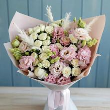 Букет цветов из:  Альстромерии и Розы в Золотаревке Ставропольского края